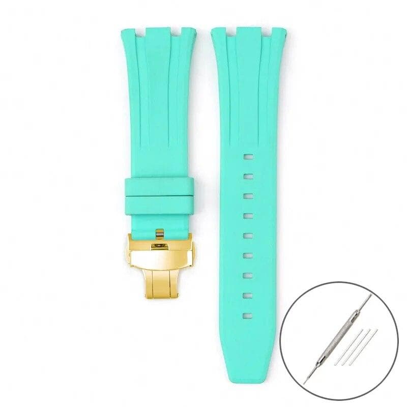 Fluoro Rubber Strap for Audemars Piguet Royal Oak 15400 15500 26331 Butterfly Buckle Men Soft FKM Replace Watch Band for AP 26mm 26mm
