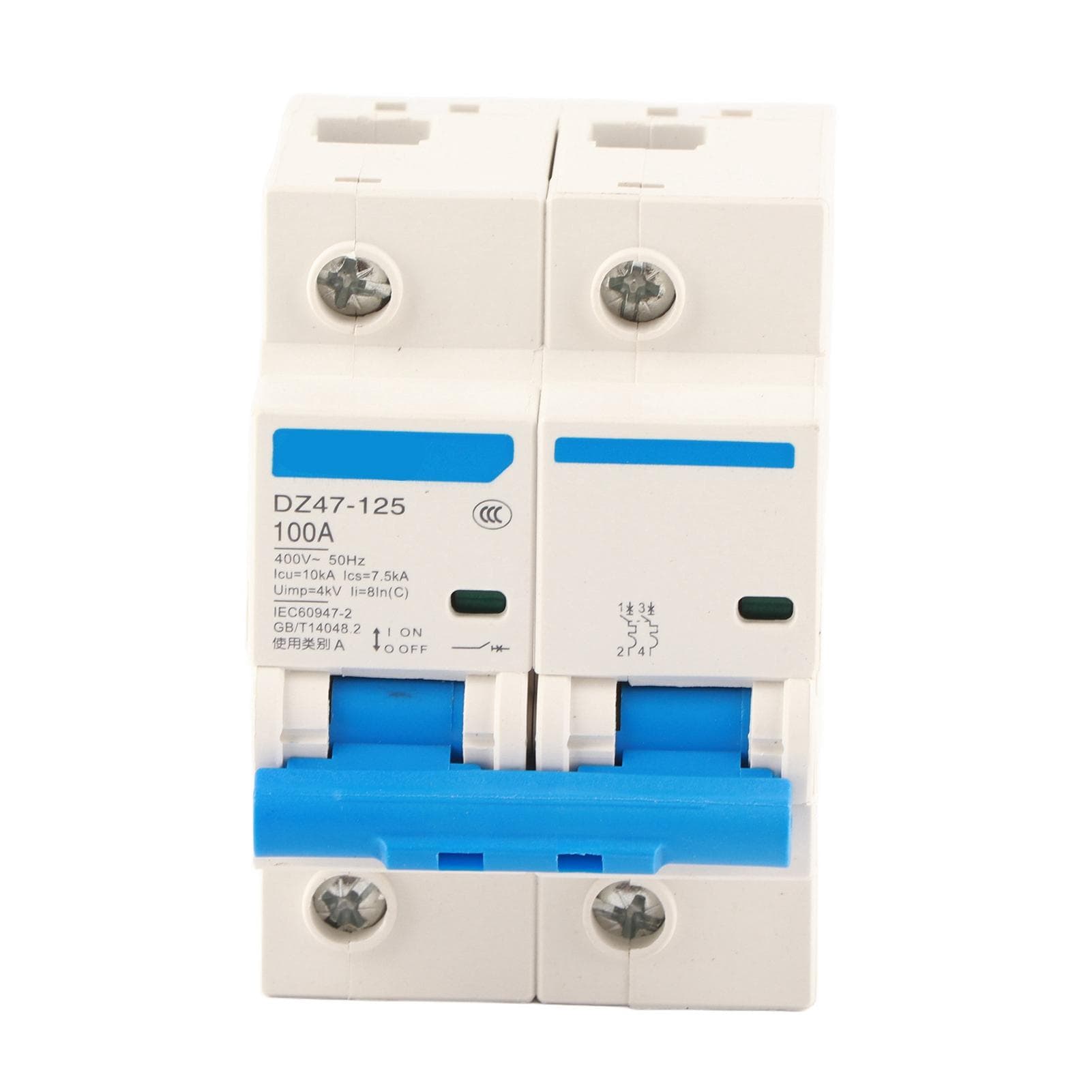 400V 80100125A Leakage Protection Switch DZ47?125 2P? Current Miniature Circuit Breaker(100A)
