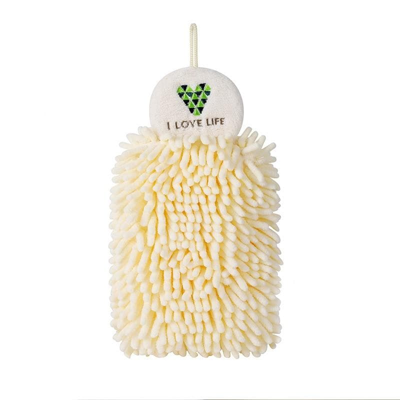 Towel Kitchen Bathroom Hand Wipe Hairball Household Hangable Quick Drying Soft Absorbent Microfiber Towel yellow