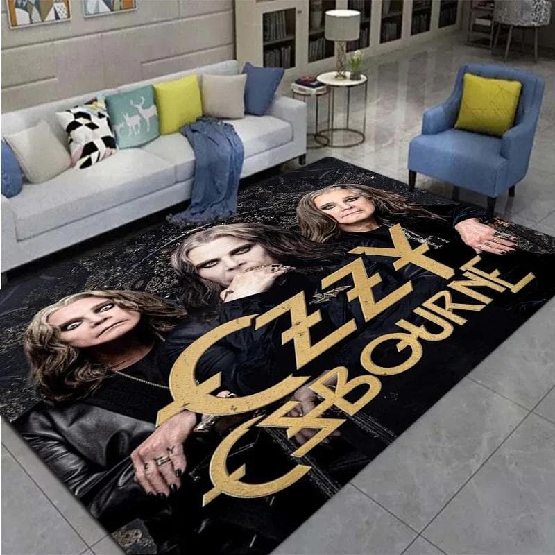 Ozzy Osbourne Band Printed Carpet Living Room Bedroom Fashionable and Aesthetic Anti slip Carpet Photography Props Birthday Gift 160cm by 120cm