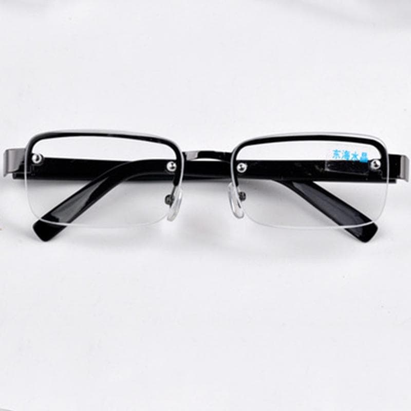 Sunglasses Crystal Reading Unisex Half Rimed Magnifier Spectacles +1.0/+1.5/+2.0/+2.5/+3.0/+3.5 Office Eyeglass Portable Accessories +3.5 transparent