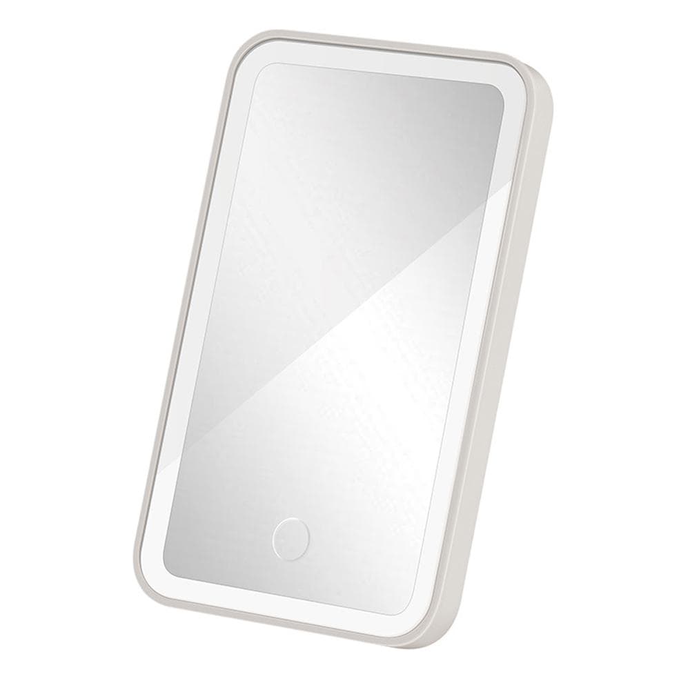 Car Visor Vanity Makeup Mirror with LED Lights 3 Modes Dimmable Touchscreen Clip On 360 degrees Adjustable white