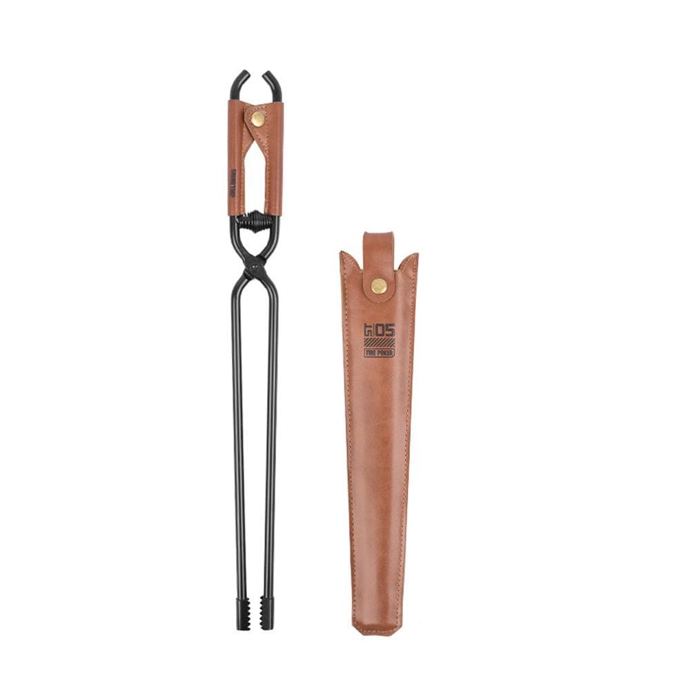 Carbon Steel Charcoal Tongs Outdoor Camping Bonfire BBQ Firewood Clip Tool Stoves Fire Charcoal black