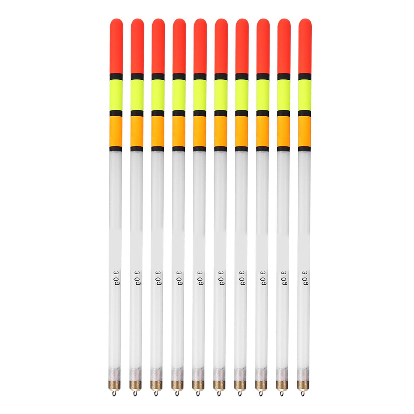 10 pcs Durable Plastic Fishing Floats Bobber Stick Tube Multi Purpose Fish Feed Baits Accessories