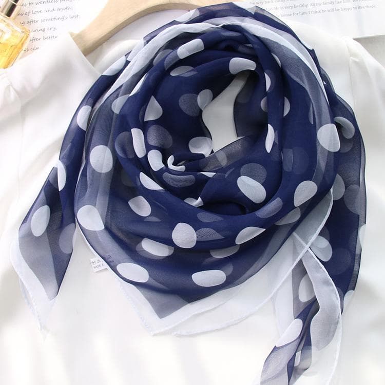 Summer Scarf, Women's Gift, Small Scarf, Polka Dot Versatile Scarf, Sunscreen Thin Scarf