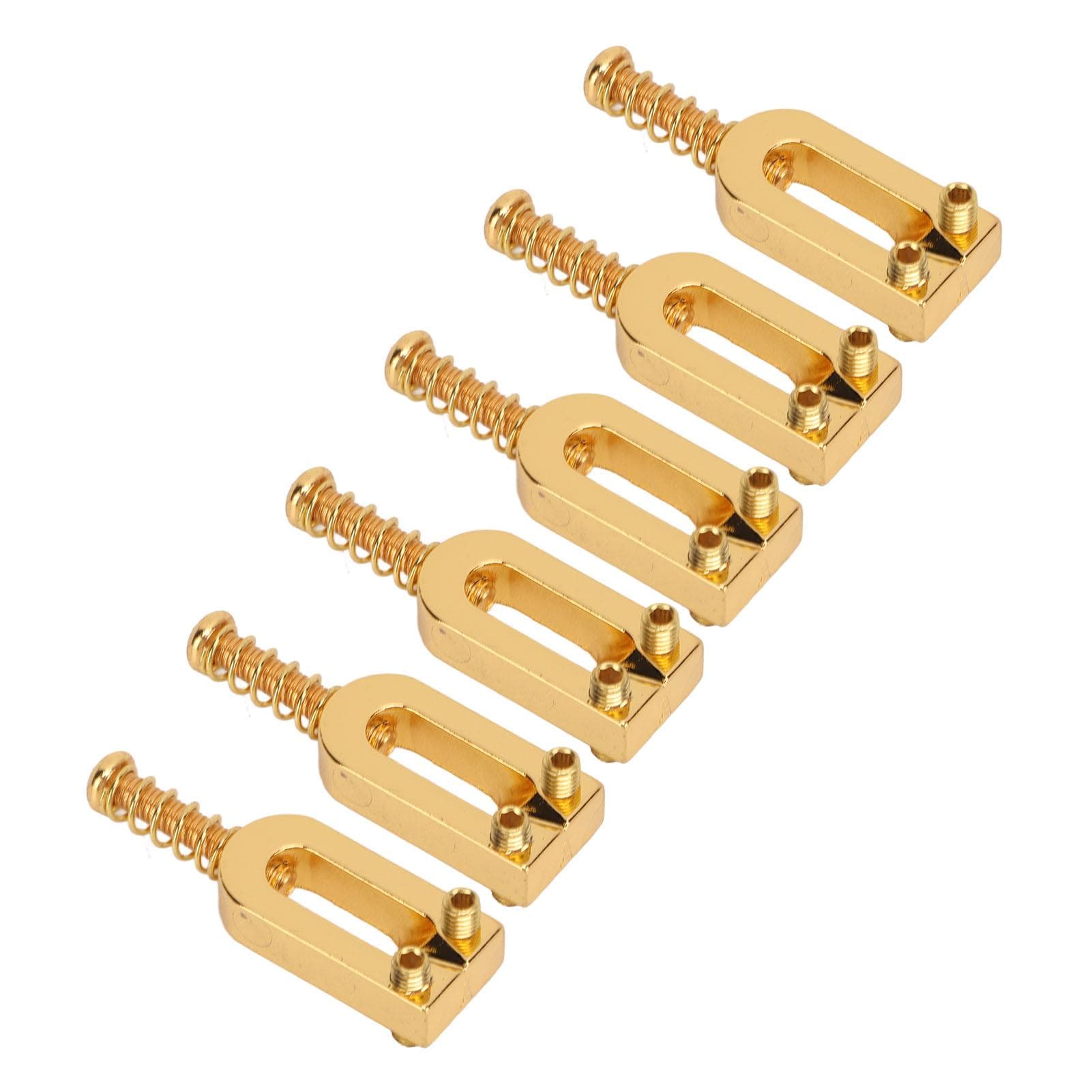 6Pcs U Shaped Electric Guitar Bridge Saddles Tremolo Metal Roller Screw Saddle ReplacementSilver gold