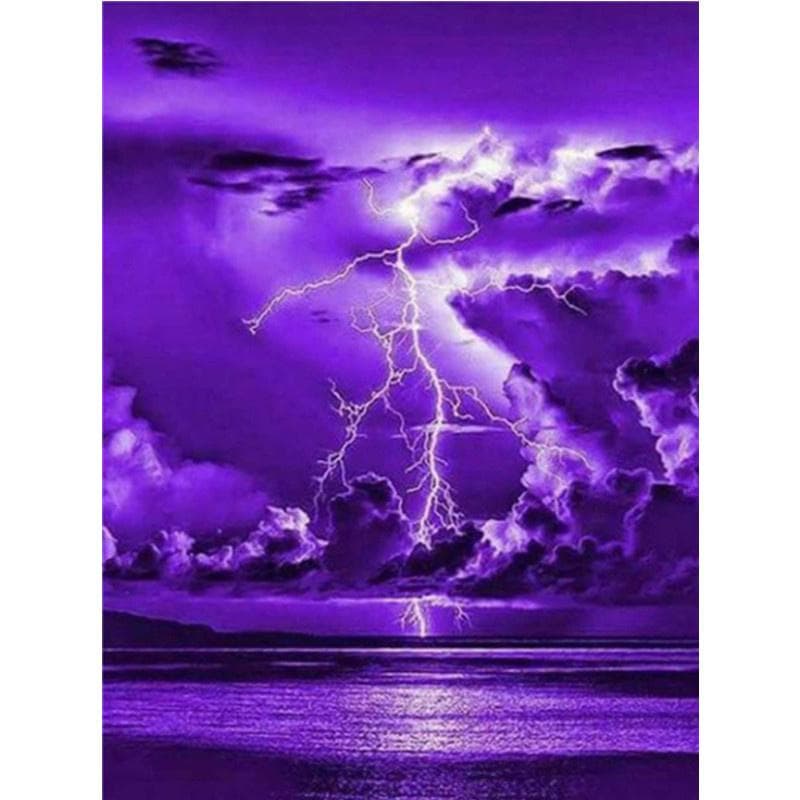 5D DIY Diamond Painting Purple Field Diamond Embroidery Cross Stitch Kit Full Rhinestone Mosaic Home Decor Round 50x70cm