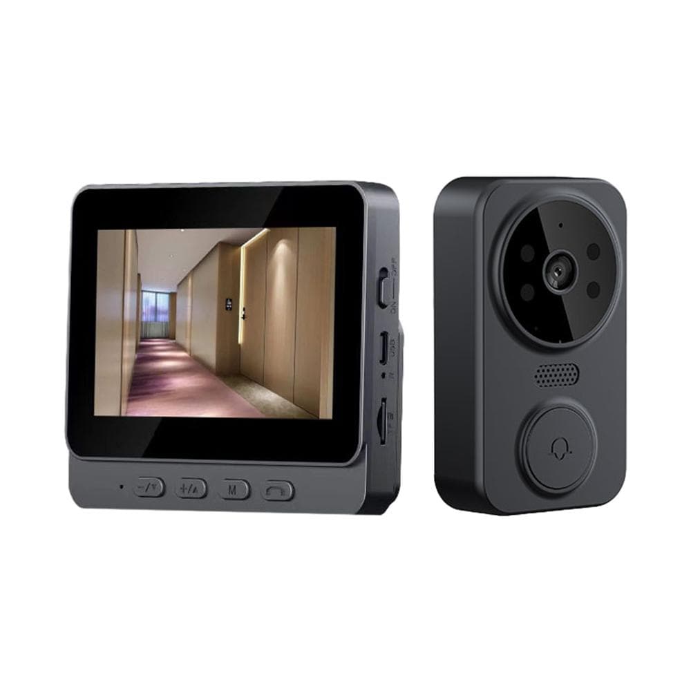 4.3 Inch IPS Screen 2.4G Wireless Visual Intercom Doorbell with Screen, Wireless Smart black