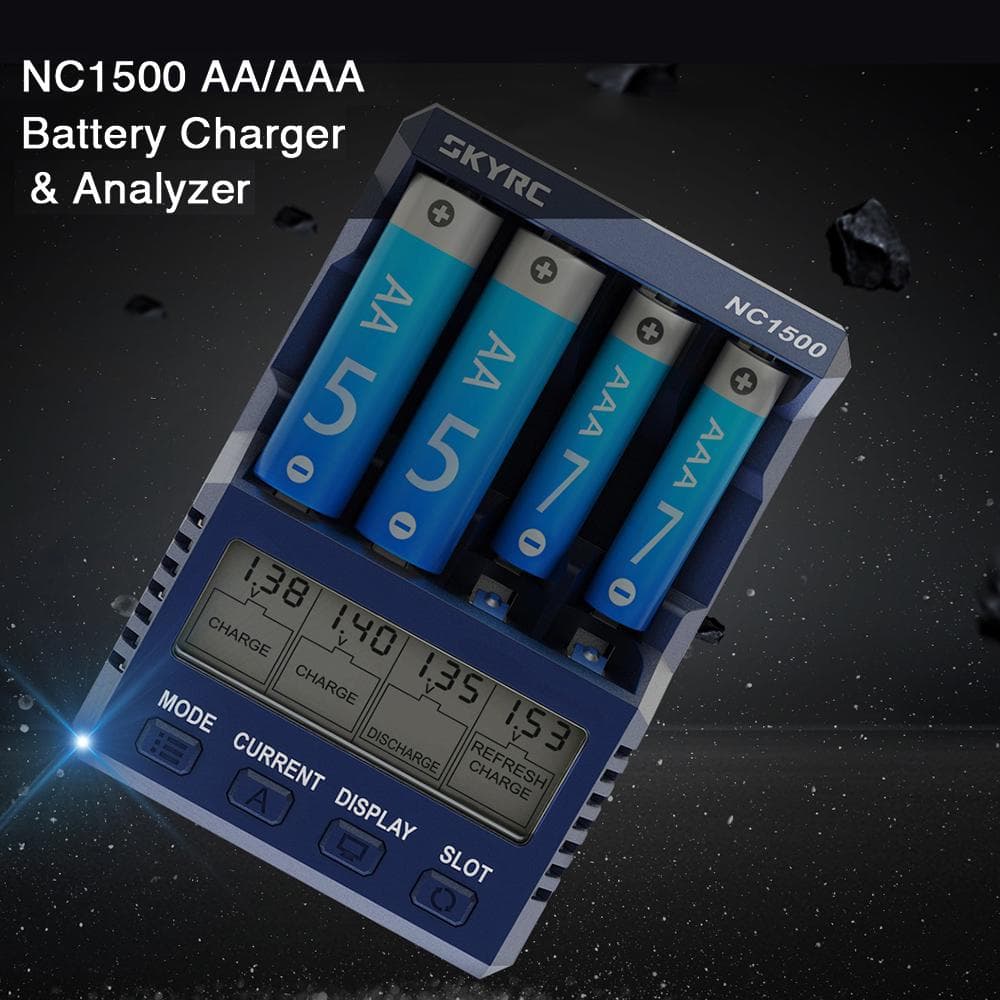 SKYRC 4-Slot Smart Battery Charger Discharger & Analyzer For AA/AAA Ni-MH blue