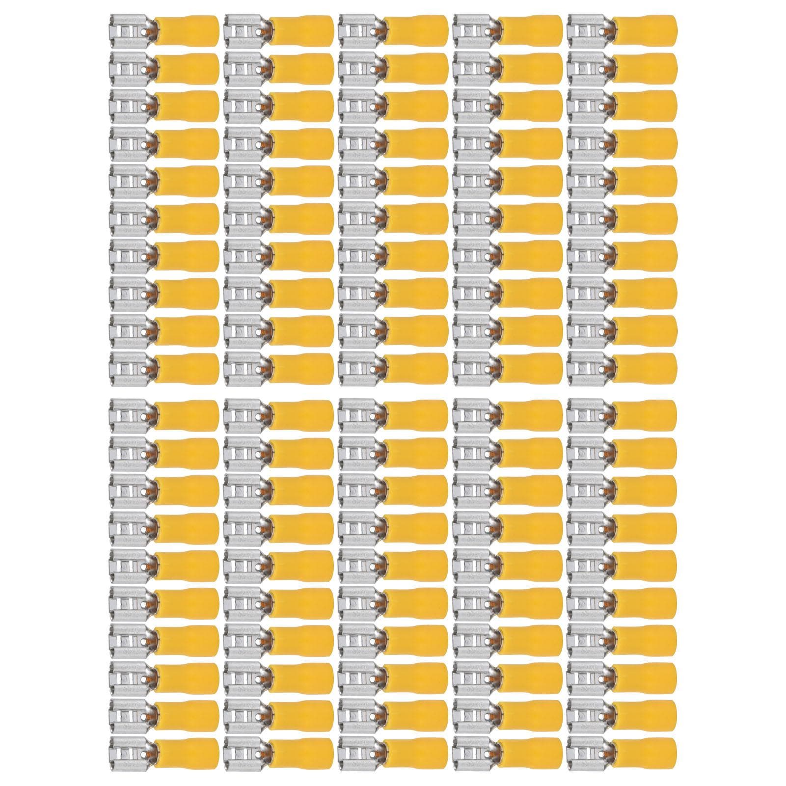 100PCS Insulated Wire Terminal Female Spade Electrical Crimp Connector for AWG 12?10 4?6mm2