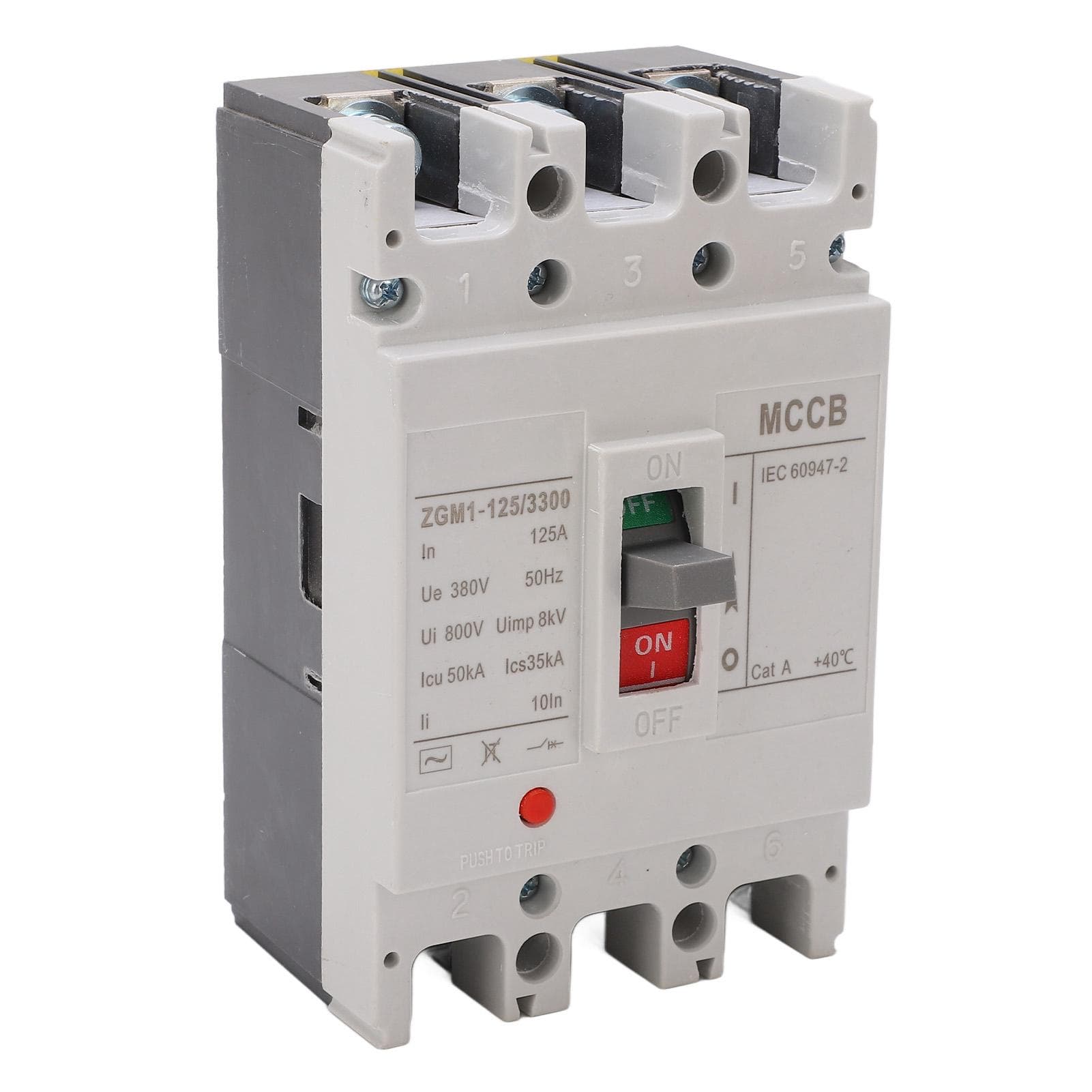 AC Circuit Breaker 3P Overload Protection Car Power Cut Off Controller MCCB 380V 125A