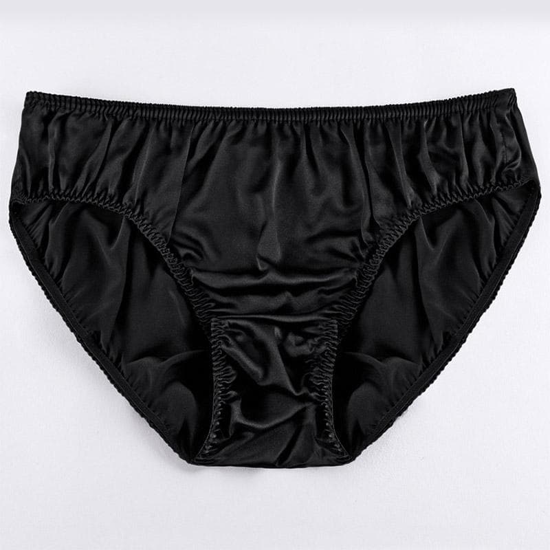 1PC Underwear Knickers Satin Silk Panties Briefs Lingerie Thin Underpants Comfortable Men's XL black
