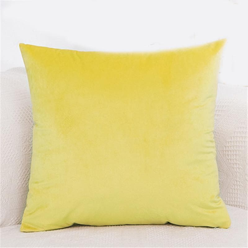 Plain Cushion Home 16 18 20 22 24 Large Velvet Case Backrest Sofa Decor Cover Pillow 40*40 yellow