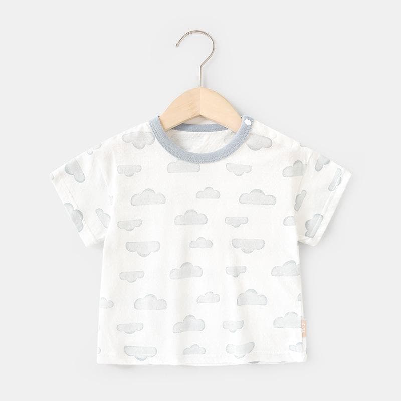 Baby Clothes Casual Short-sleeved T-shirts Summer Clothes Boys Girls Baby Children Children Summer Half-sleeved Tops 120cm white