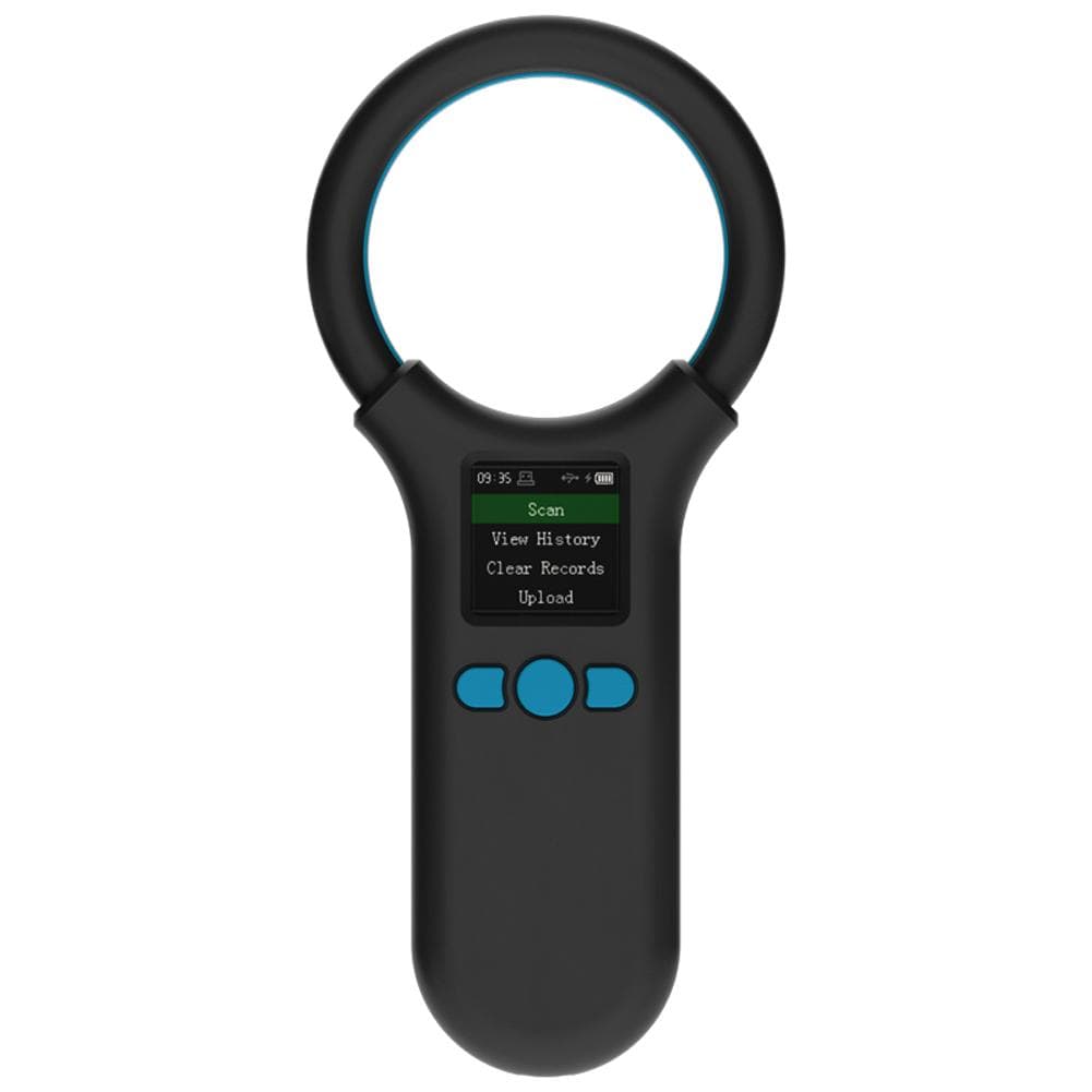 Handheld Portable Animal Chip Scanner 1.4inch TFT LCD Display Chip Reader Rechargeable Animal Tags 0 black