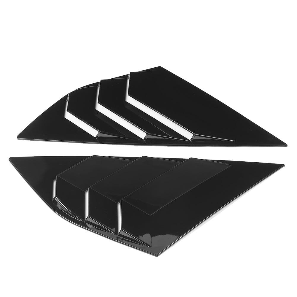 1 Pair Car Rear Window Louver Decor Accessory Fit for Ford Focus ST RS MK3 1218 Bright Black