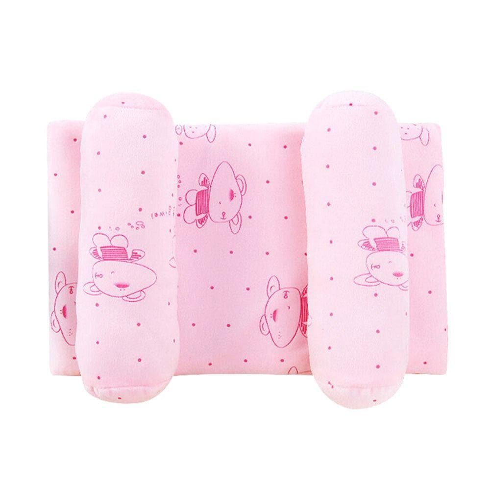 Soft Neck Protection Newborn Prevent Head Flat Anti-Roll Cushion Positioner Baby Pillow pink