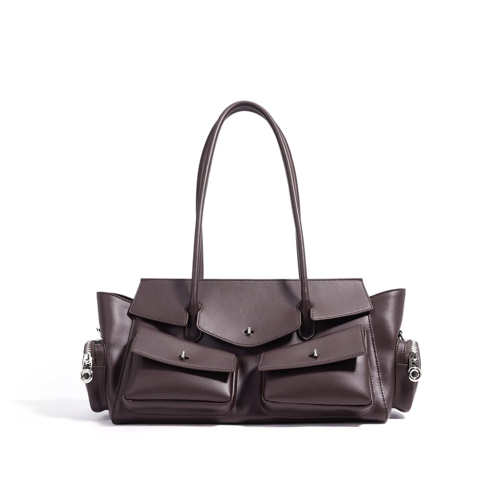 Retro Style Large Capacity Women's Bag Underarm Bag Versatile One-shoulder Crossbody Bag Handheld Multi-pocket Motorcycle Bag