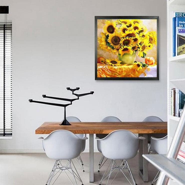 Diamond Painting Fresh Sunflowers Picture of Rhinestones Diamond Home Decoration Diamond Embroidery 30x30CM