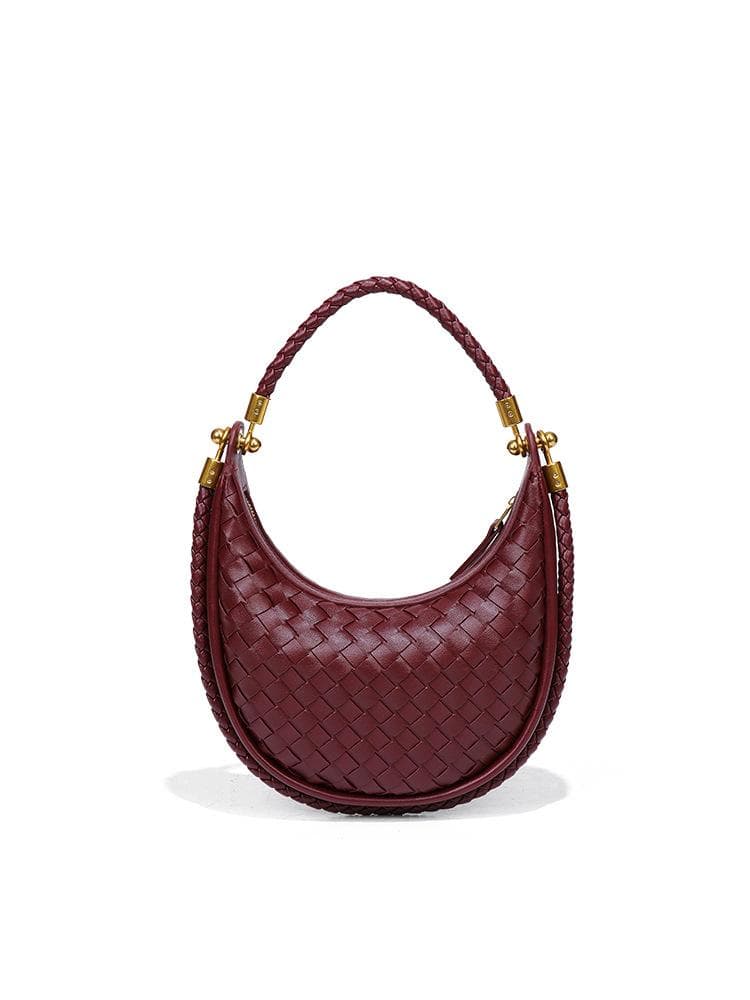 Casual Handbag, Shoulder and Underarm Bag, Fashionable Hand-woven Bag, Retro Crossbody Bag, Half-moon Dumpling Bag for Women