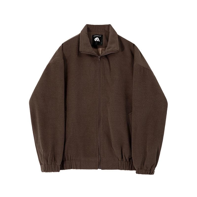 Short Stand-collar Jacket, Men's Korean Style Loose Autumn and Winter Thickened Cotton Jacket 2XL