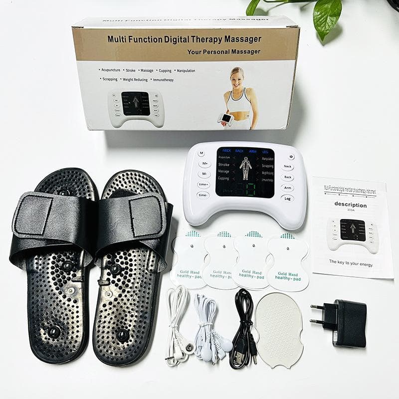 Intermediate Frequency Pulse Massager, Multifunctional Color Screen Meridian Massager, Dual Output Color Screen Physiotherapy Instrument English