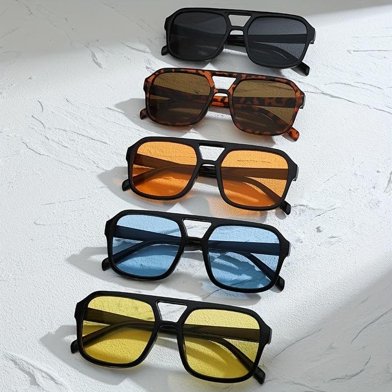 5Pack Women's Blog Style Square UV Sunglasses Fashion Trendy Accessories