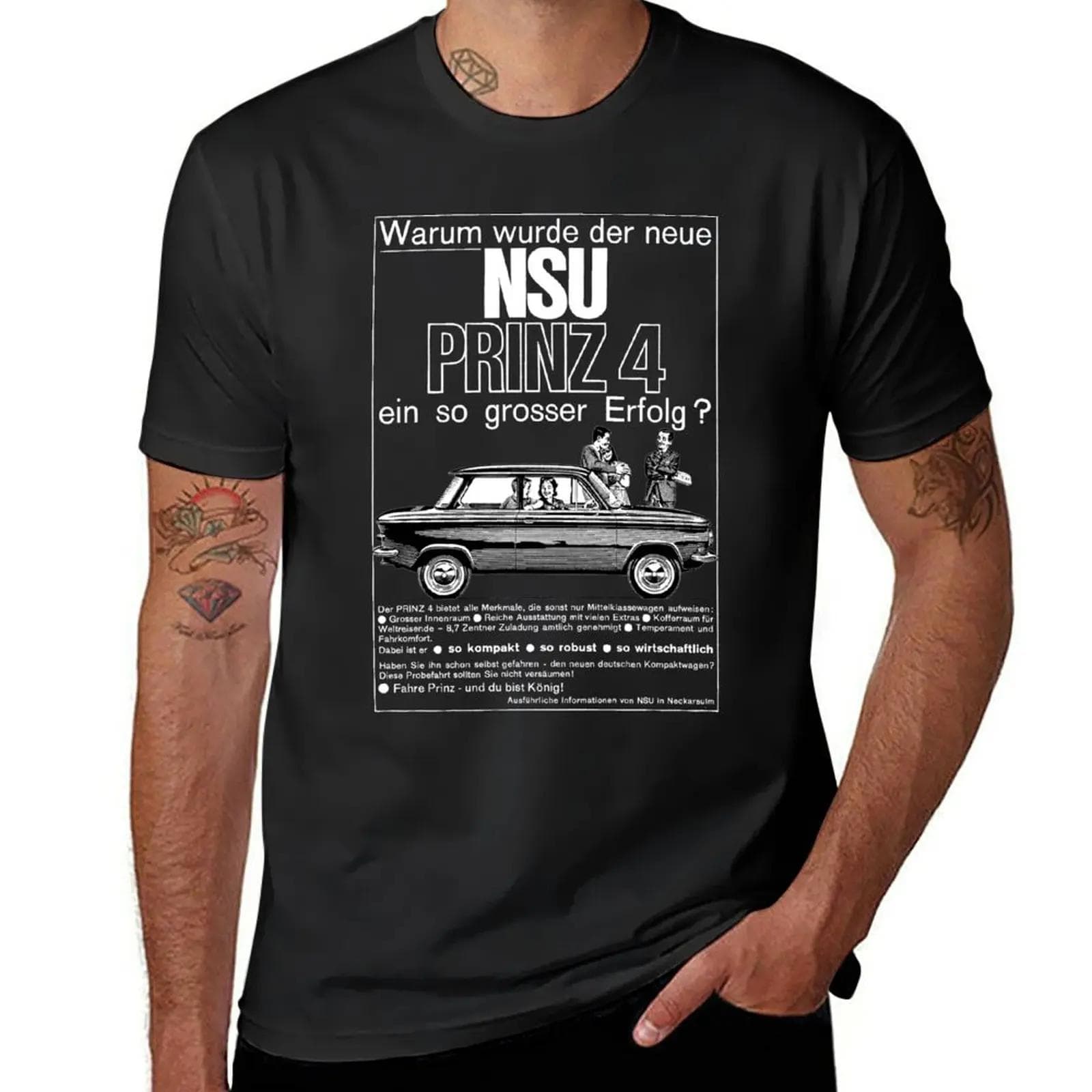 NSU PRINZ 4 T-Shirt anime clothes boys whites mens t shirt XXL black