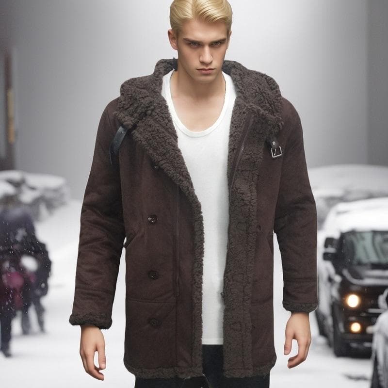Winter Velvet Men's Coat Thickened Coat 5XL