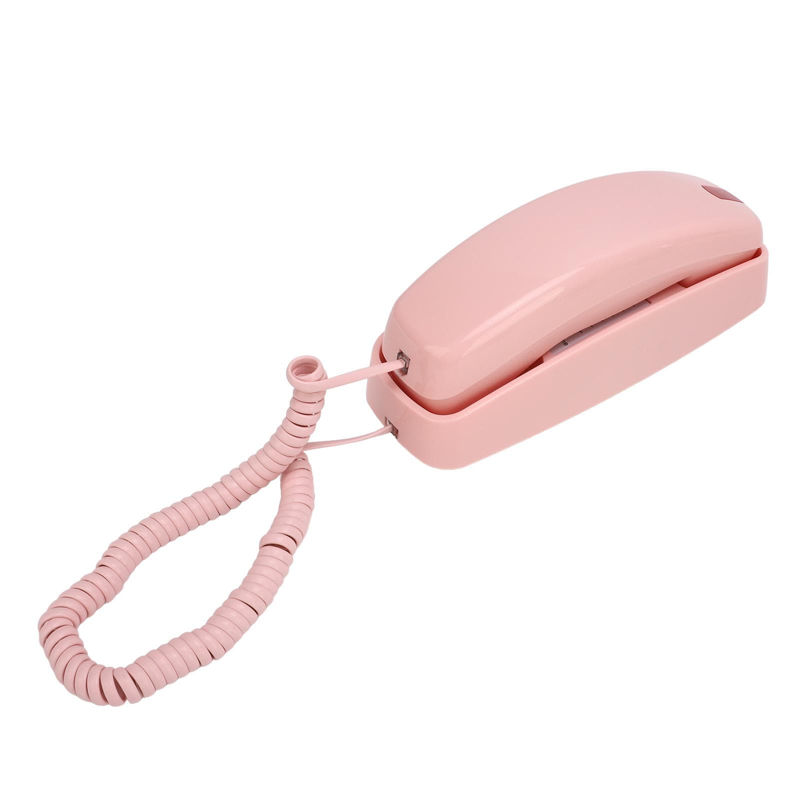 Corded Phone Wall Mountable Big Button Volume Control Senior Friendly Corded Home Phone Beige pink
