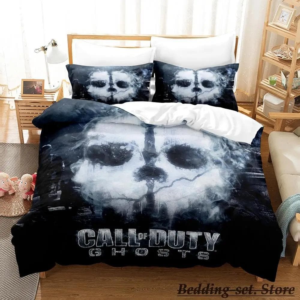 Game Call of Duty Simon Ghost Riley Bedding Set Cartoon Anime Three-piece Set Adult Kid Bedroom Duvetcover Sets 3D Shooting Game 70x133cm 2pcs