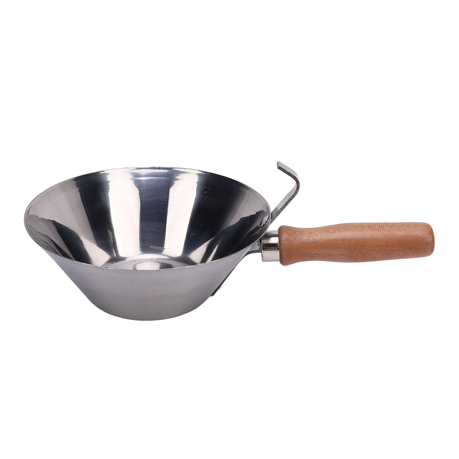 Plastering Bowl Multifunctional Stainless Steel Mud Pan with Wooden Handle for Mortar Gypsum