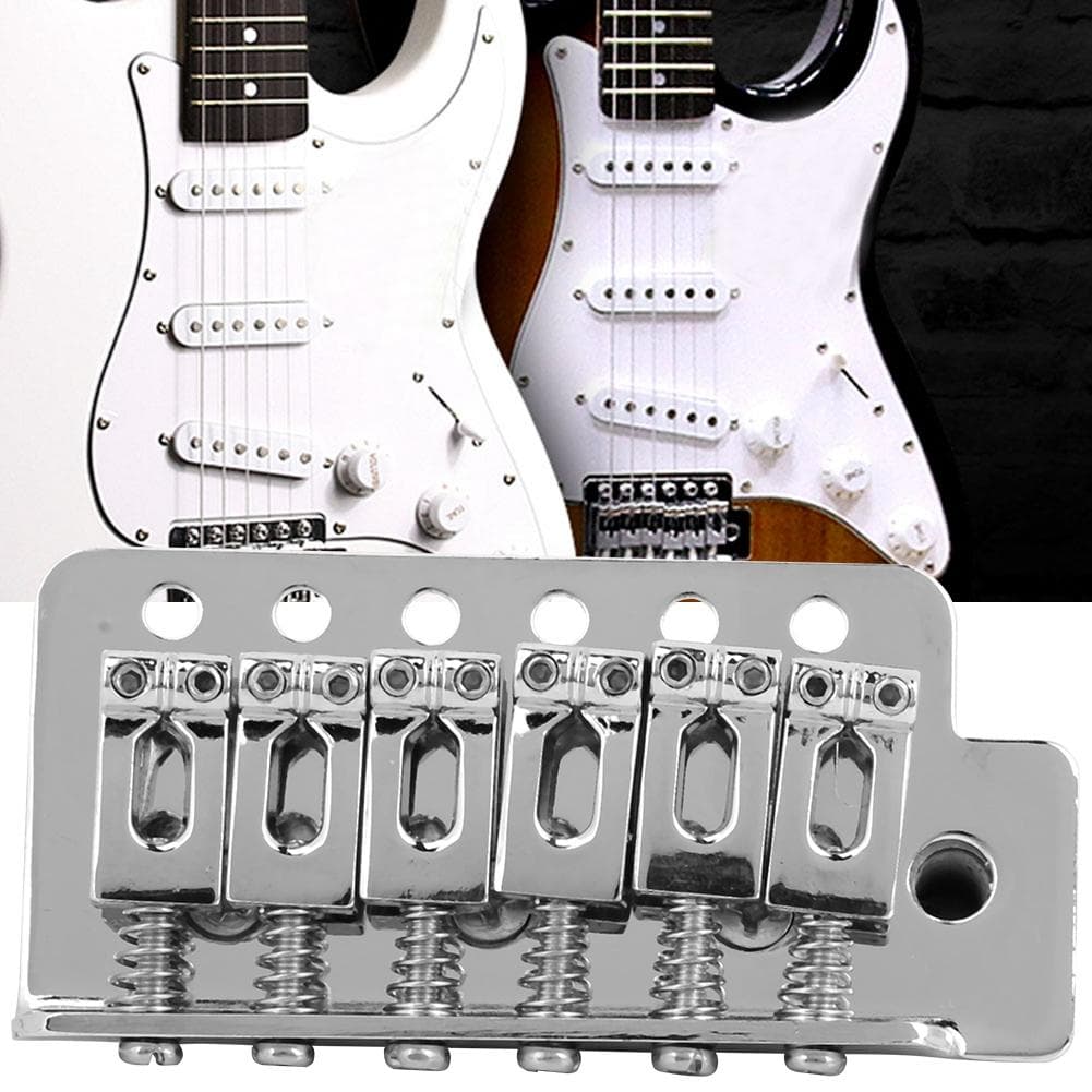 Electrical Guitar Tremolo Bridge for Stratocaster Style Guitar with Saddle(Silver)