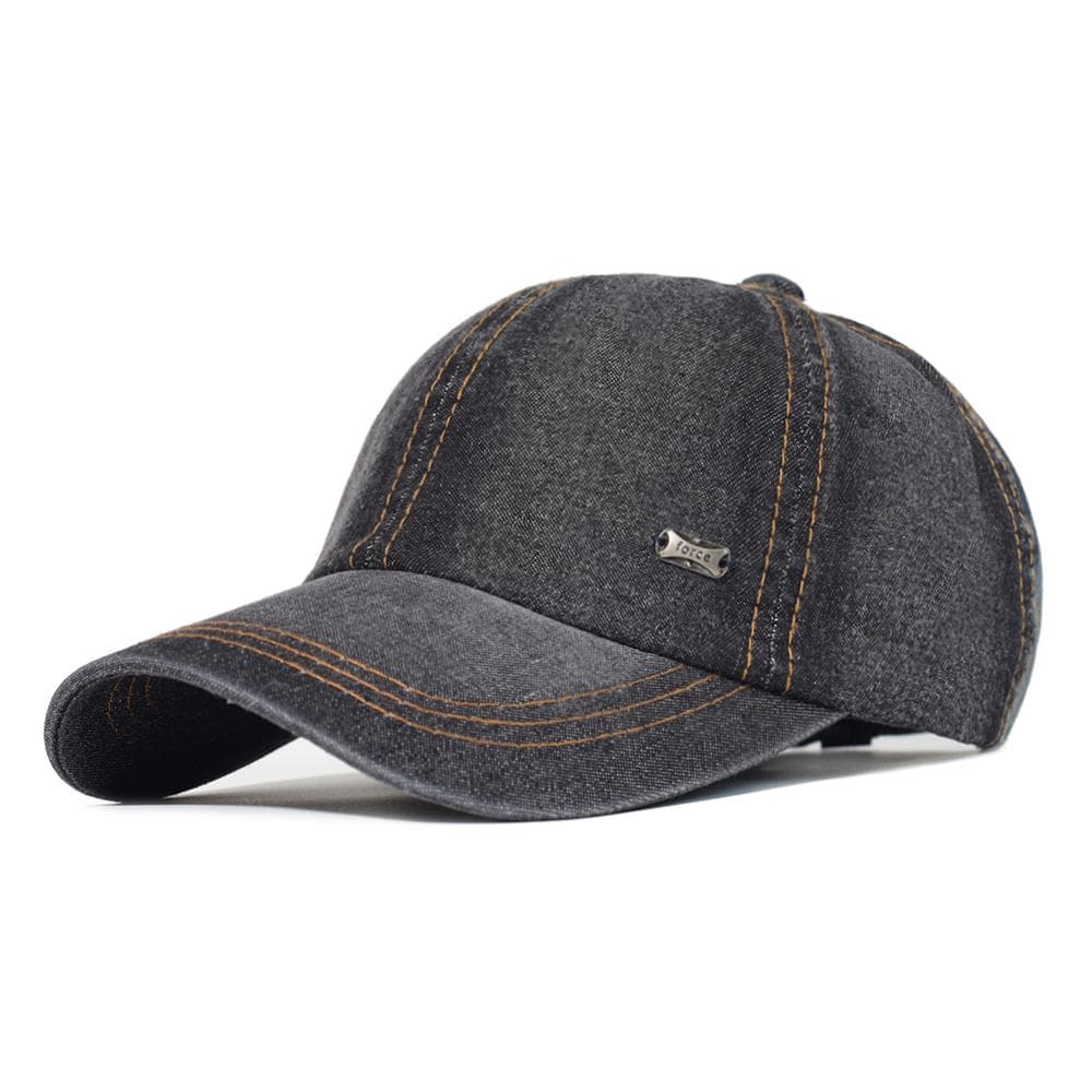 Vintage Washed Cotton Baseball Cap Men Women Denim Dad Hat Adjustable Trucker Style Low Profile One Size black