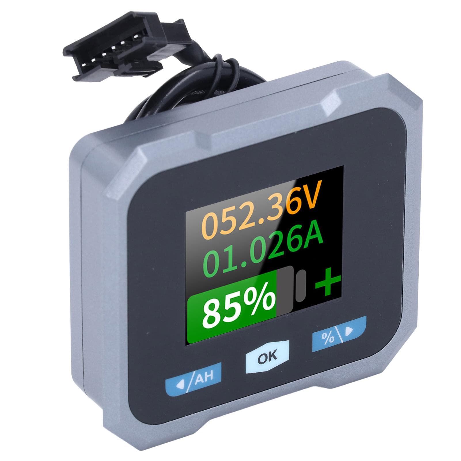 Smart Battery Monitor 1.8in Color LCD Display Waterproof Battery Volt Meter for Acid Lithium Iron