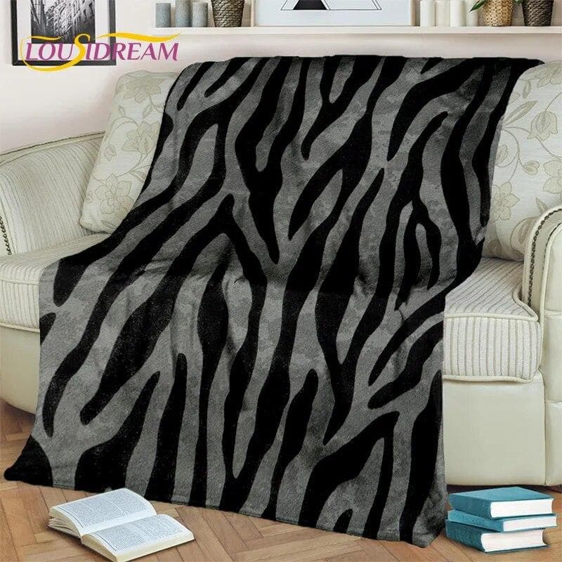 3D Colorful Zebra Stripe Pattern HD Blanket,Soft Throw Blanket for Home Bedroom Bed Sofa Picnic Travel Office Cover Blanket Kids 75x90cm