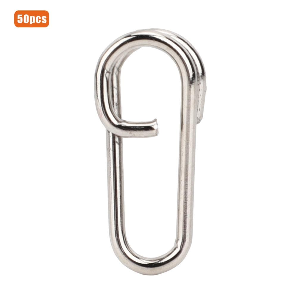 50PCS Powerful Oval Stainless Steel Fishing Clips Snaps Connector Interlock AccessoriesLarge Size