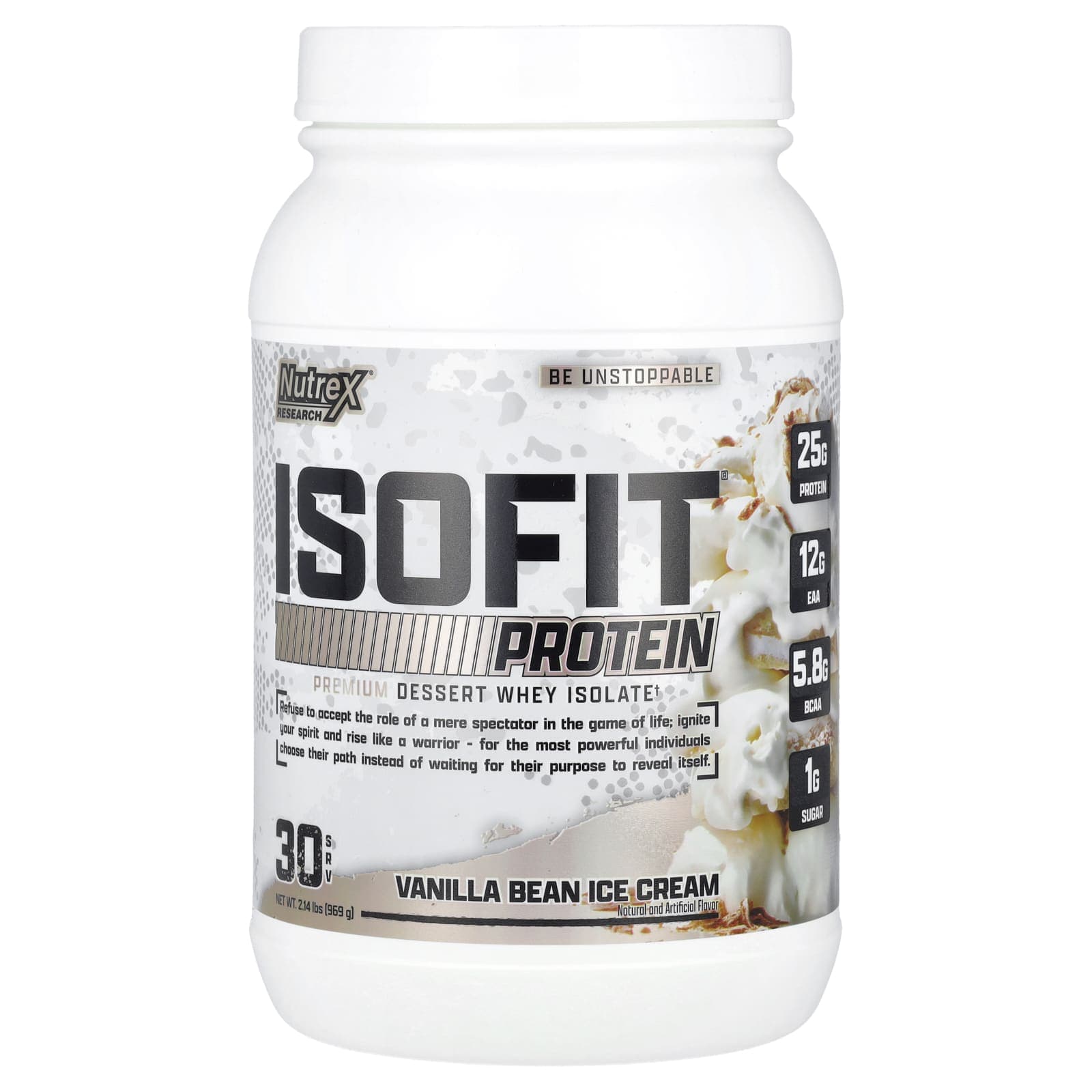 Nutrex Research, IsoFit® Protein, Vanilla Bean Ice Cream, 2.14 lb (969 g)