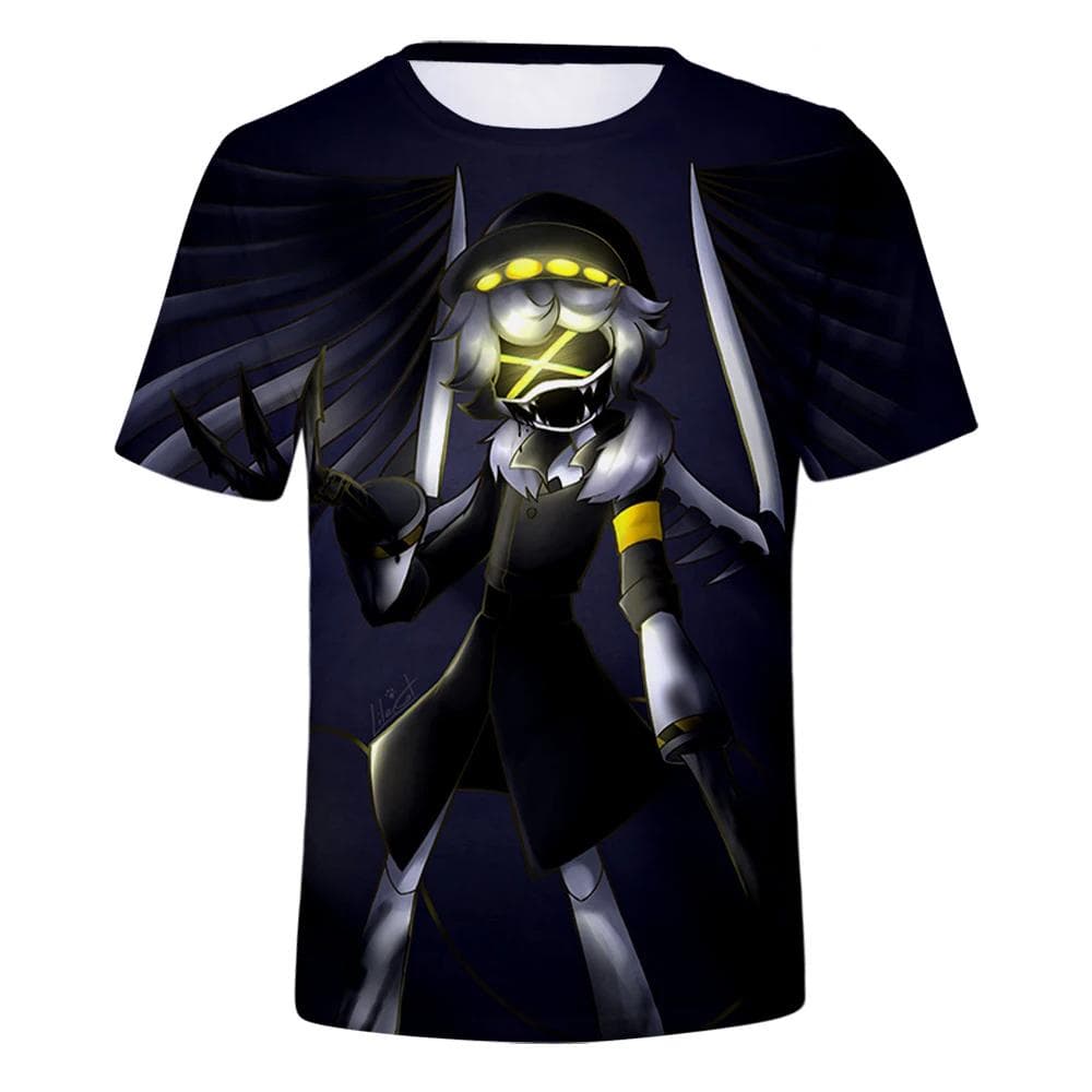 Horror Anime T-Shirts Murder Drones 3D Print Streetwear Men Women Fashion Oversized Short Sleeve T Shirt Kids Tees Tops Clothing M black