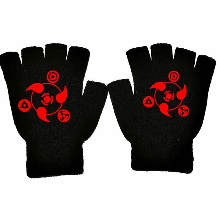Naruto Sasuke Kakashi Anime Online Game Peripheral Half-finger Gloves Cotton Warm Autumn and Winter Students Yumi