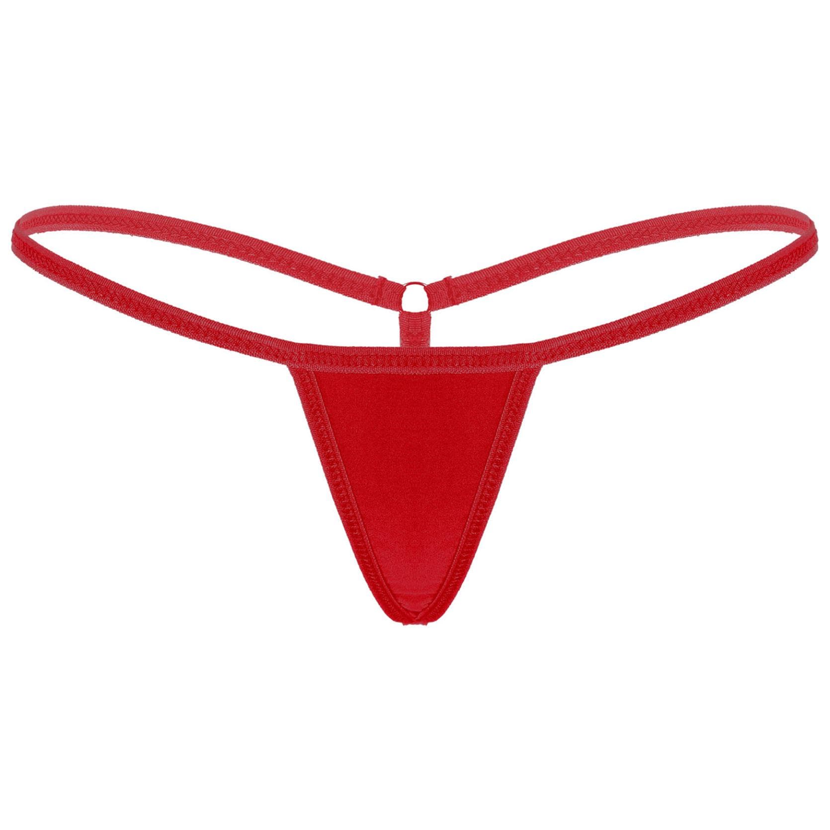 Womens Sexy G-String Thongs Panties Underwear Low Rise Bikini Bottom Briefs One Size red