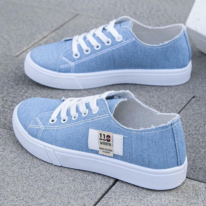 Women's Canvas Sneakers - Spring/Summer 2023: White, Casual, Flat Sports Shoes 38