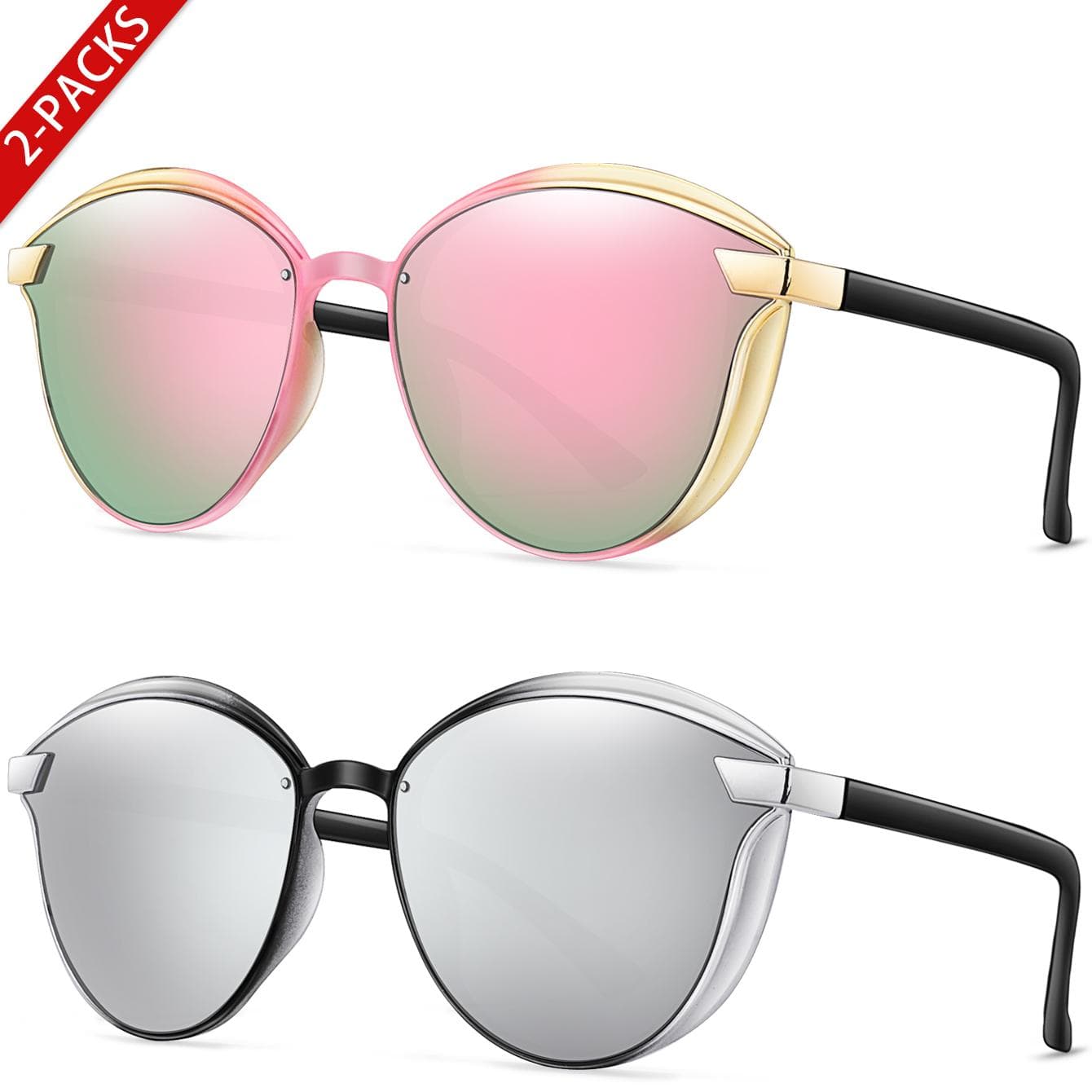 1/2 Pairs Vacation Sunglasses Light Classic Oval Eyewear for Women Men Outdoor Travel Beach Vocation