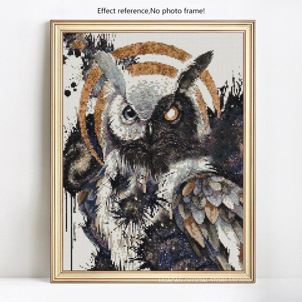 Diamond Embroidery Owl 5D DIY Full Round Diamond Painting Rhinestone Home Decor 20X30CM