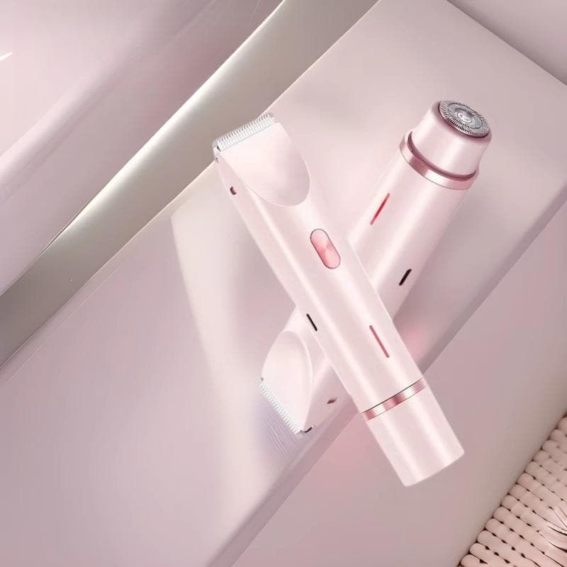 Shaver Ladies Private Parts Double Head Wet and Dry Hair Removal Machine Baby Haircut Scraper Shaving Machine pink