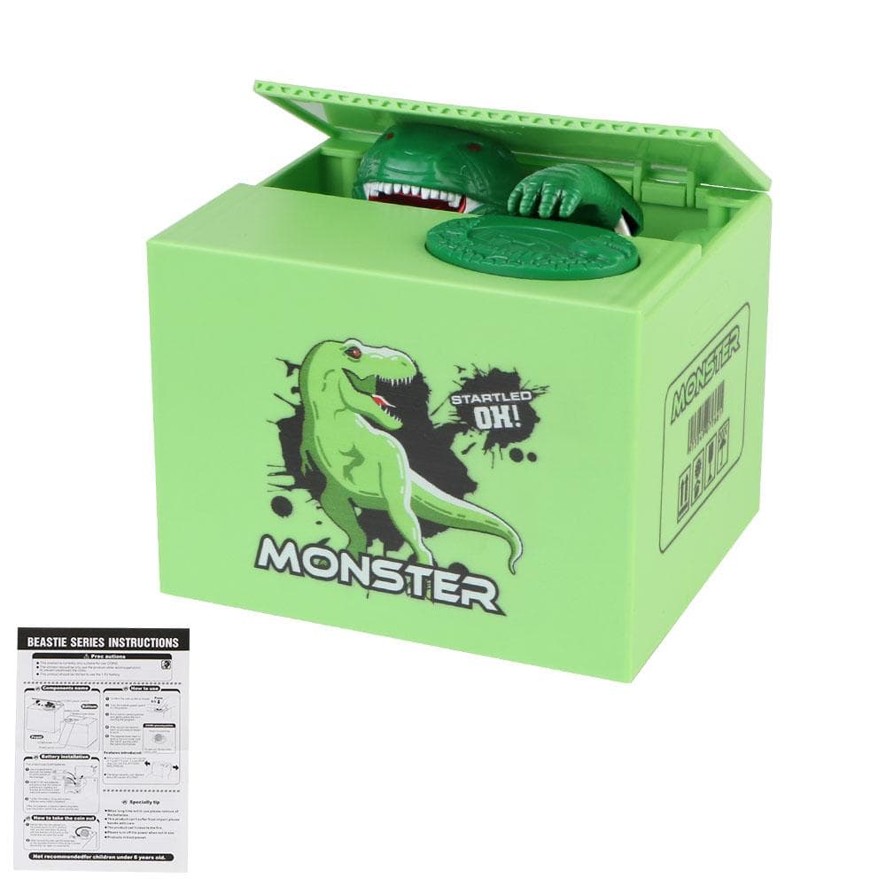 Kids Gift Electronic Money Saving Box Coin Piggy Bank Stealing Money Box Toy Action Figure Toys with Music Automated Coin Bank Dinosaur