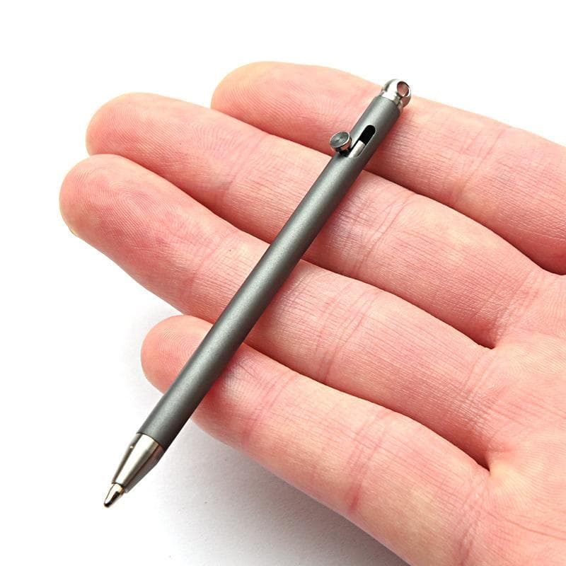 Pure Titanium Mini Compact Gun Bolt Pen Portable Keychain Pen Portable Travel Metal Ballpoint Pen Signing Party Gifts for Guests