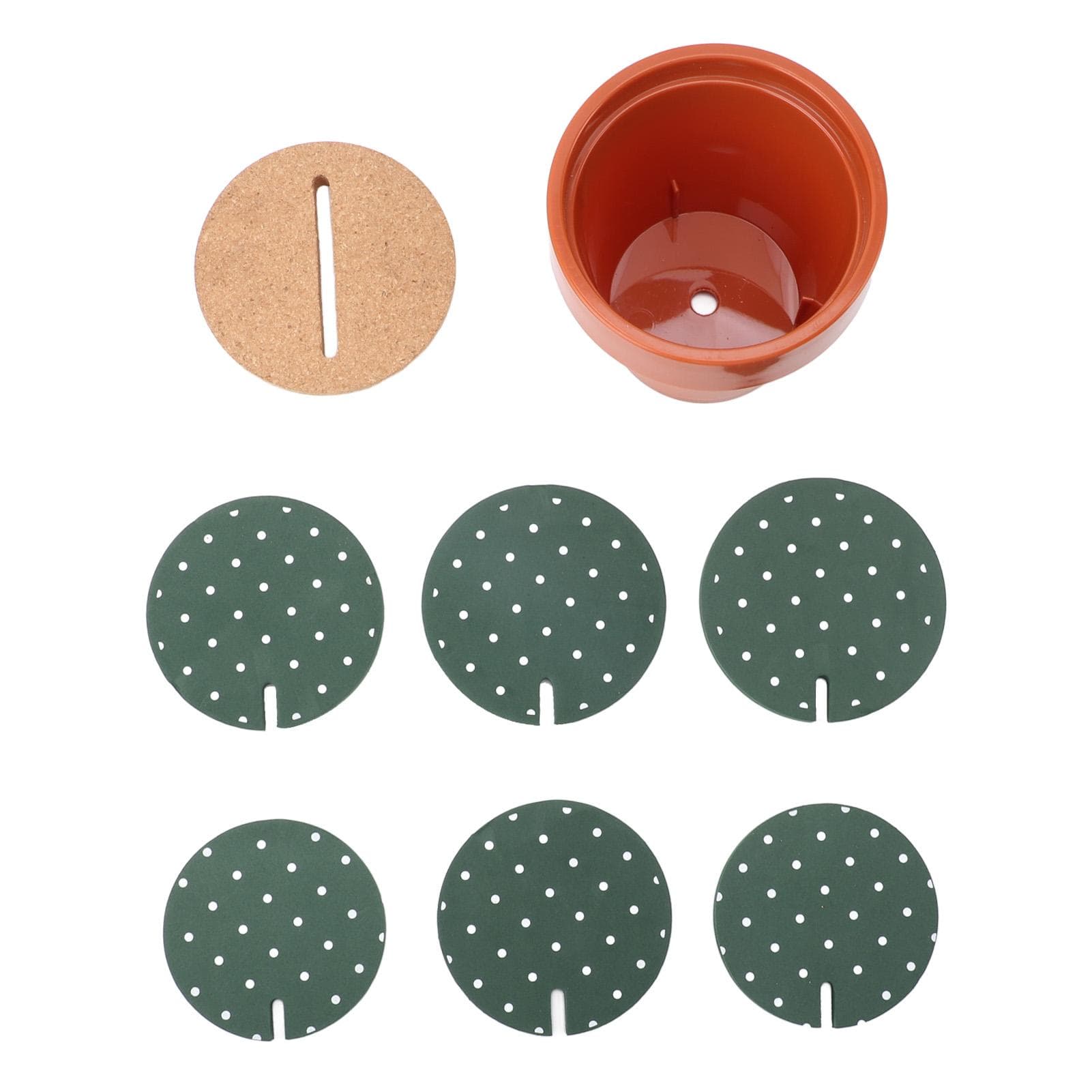 6PCS Cactus Coaster Set Heat Insulation Antislip Multifunctional DIY Funny Coasters for Office Bar