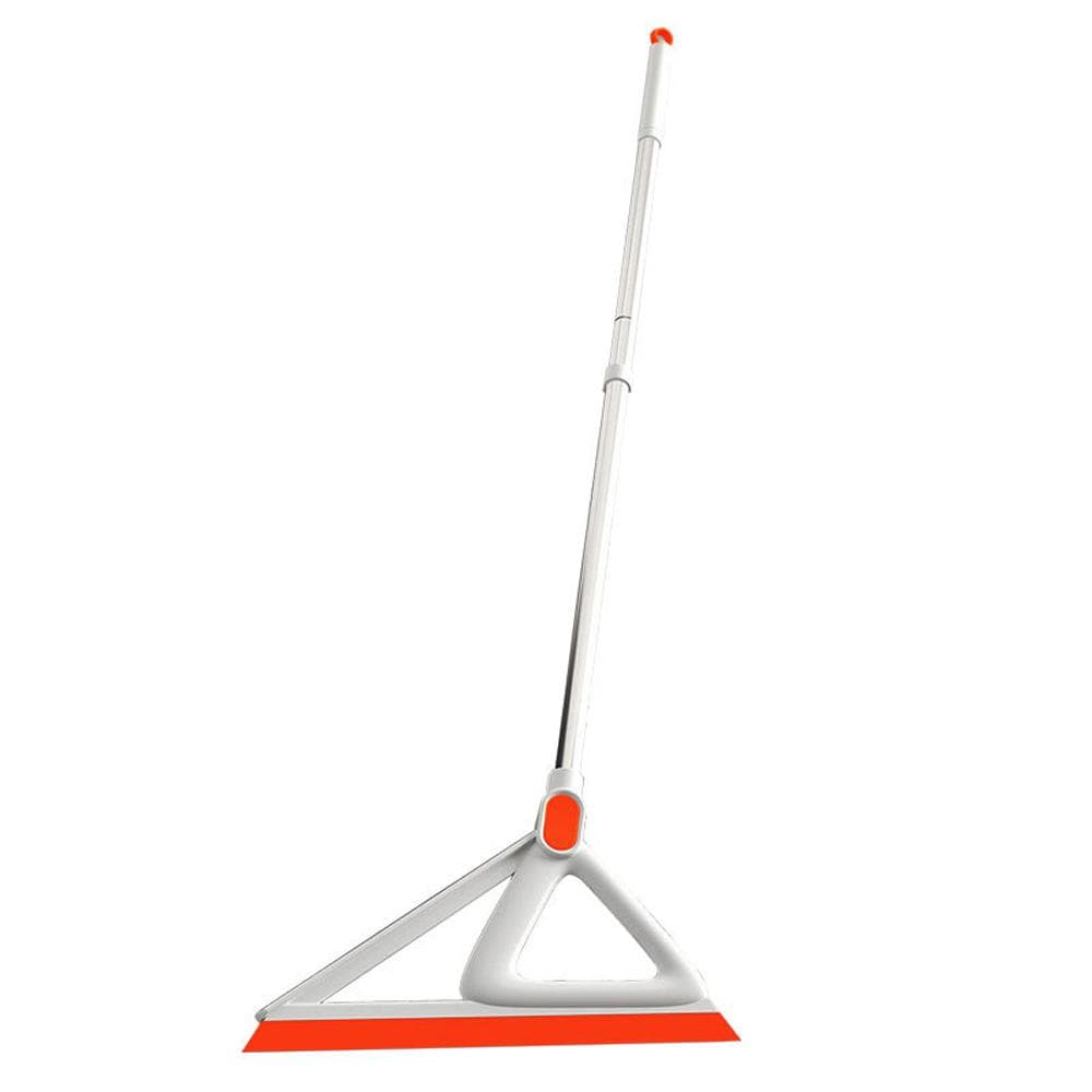 Multifunctional Broom Househole Silicone Floor Scraper Lightweight Broom Sweeper for Living Room orange/white