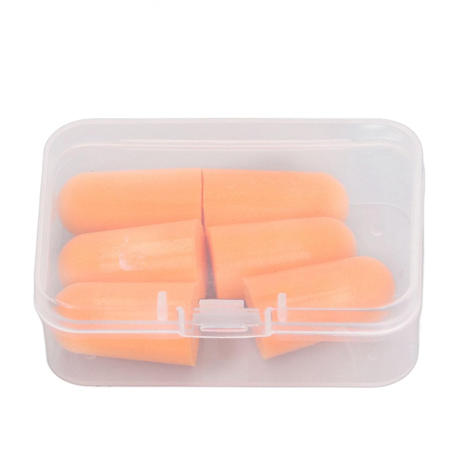 6pcs Portable Sound Blocking Foam Earplugs Orange Soft Noise Cancelling Earplug for Hearing